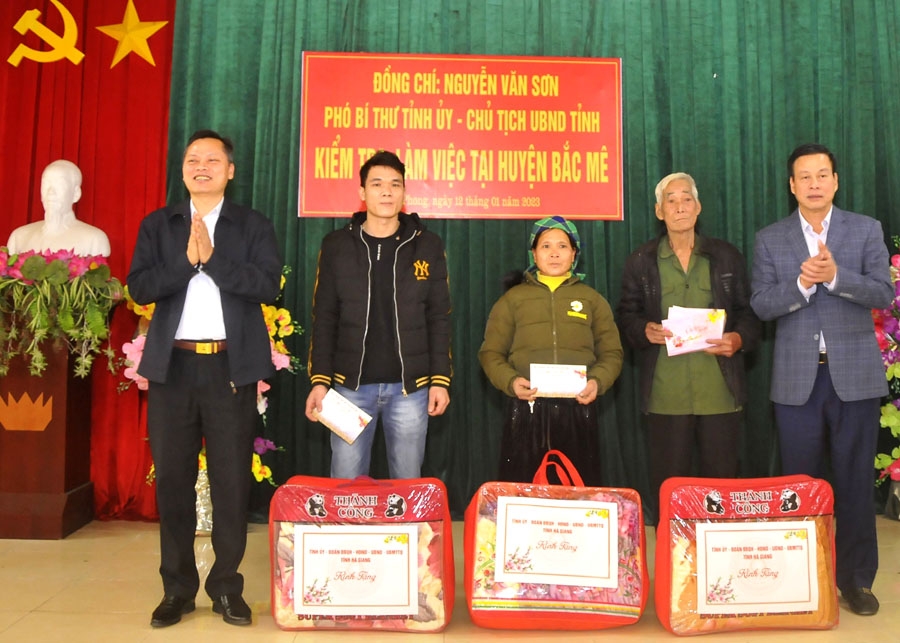 Chủ tịch UBND tỉnh Nguyễn Văn Sơn kiểm tra và làm việc tại huyện Bắc Mê