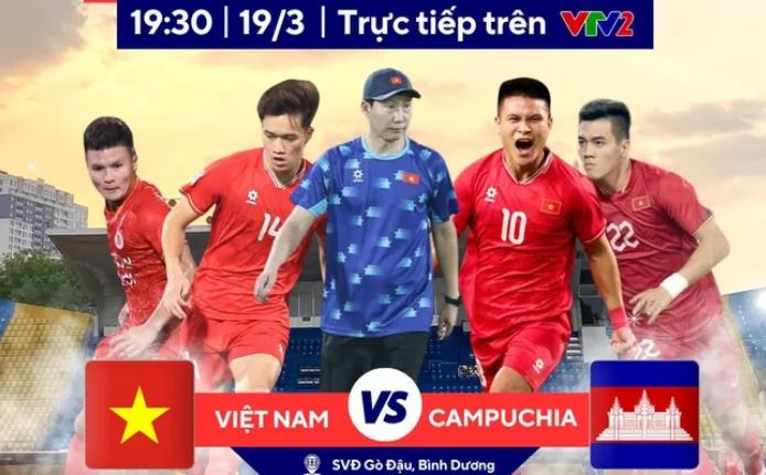 VTV trực tiếp trận giao hữu ĐT Việt Nam vs ĐT Campuchia