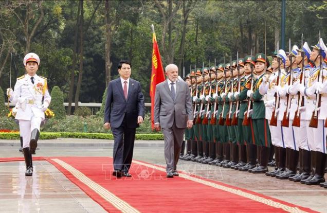 Chủ tịch nước Lương Cường chủ trì lễ đón chính thức Tổng thống Brazil