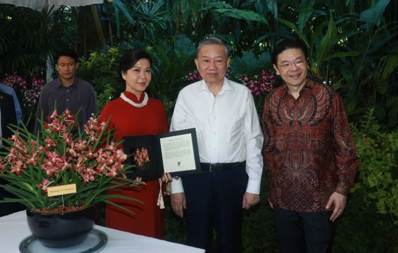 Singapore đặt tên hoa lan theo tên Tổng Bí thư Tô Lâm và Phu nhân