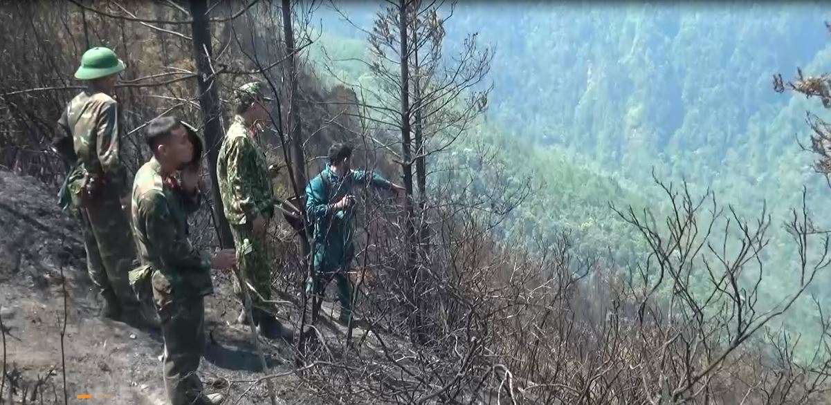 Phát huy “4 tại chỗ” trong chữa cháy rừng tại đỉnh Tây Côn Lĩnh