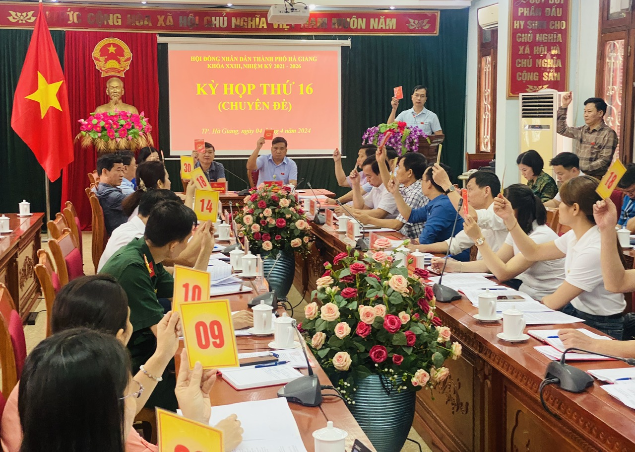 HĐND thành phố Hà Giang: Tổ chức kỳ họp thứ 16 (chuyên đề) khóa XXIII, nhiệm kỳ 2021 – 2026