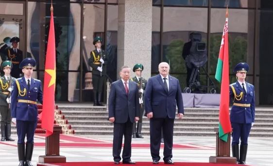 Lễ đón Tổng Bí thư Tô Lâm thăm cấp Nhà nước Cộng hòa Belarus