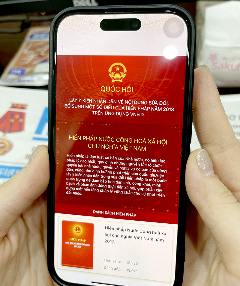Lấy ý kiến nhân dân về sửa đổi Hiến pháp trên VNeID đến hết ngày 29.5