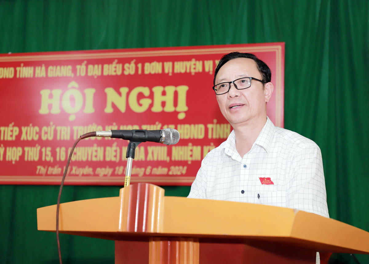 Phó Bí thư TT Tỉnh ủy, Chủ tịch HĐND tỉnh Thào Hồng Sơn TXCT thị trấn Vị Xuyên