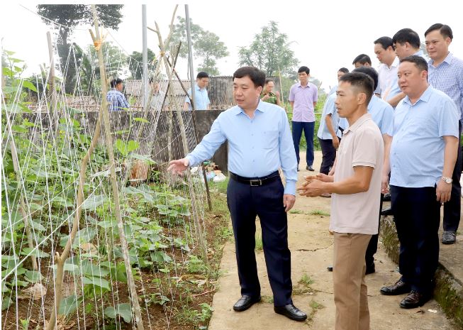Quyền Bí thư Tỉnh ủy Nguyễn Mạnh Dũng chỉ đạo huyện Quản Bạ có giải pháp hỗ trợ Nhân dân cải tạo vườn tạp