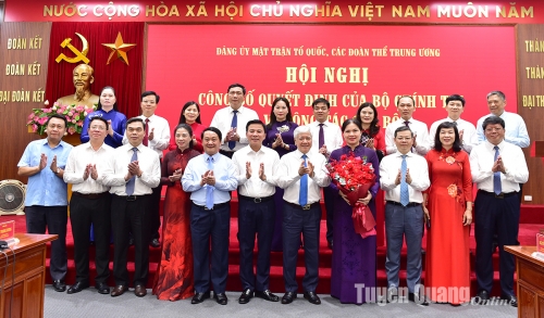 Bộ Chính trị phân công, điều động đồng chí Hà Thị Nga tham gia Ban Thường vụ Đảng ủy MTTQ, các đoàn thể Trung ương