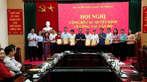 (TTV) Ban Tuyên giáo và Dân vận Tỉnh ủy tổ chức Hội nghị công bố các quyết định về công tác cán bộ