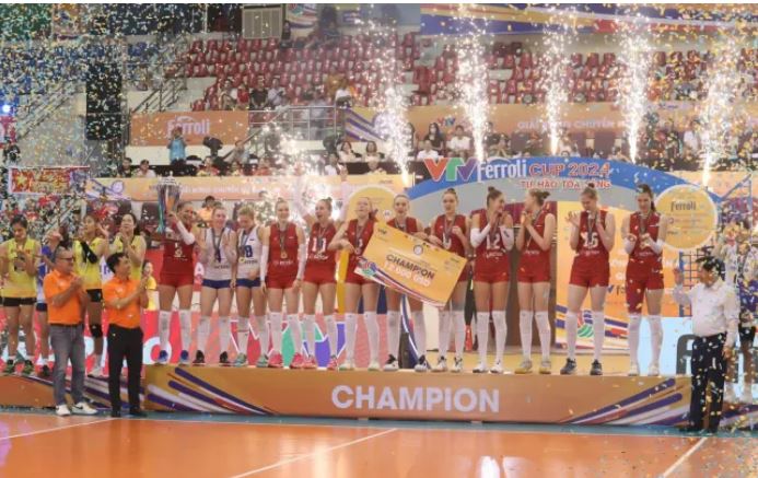 CLB Korabelka giành chức vô địch giải bóng chuyền nữ quốc tế VTV Ferroli Cup 2024