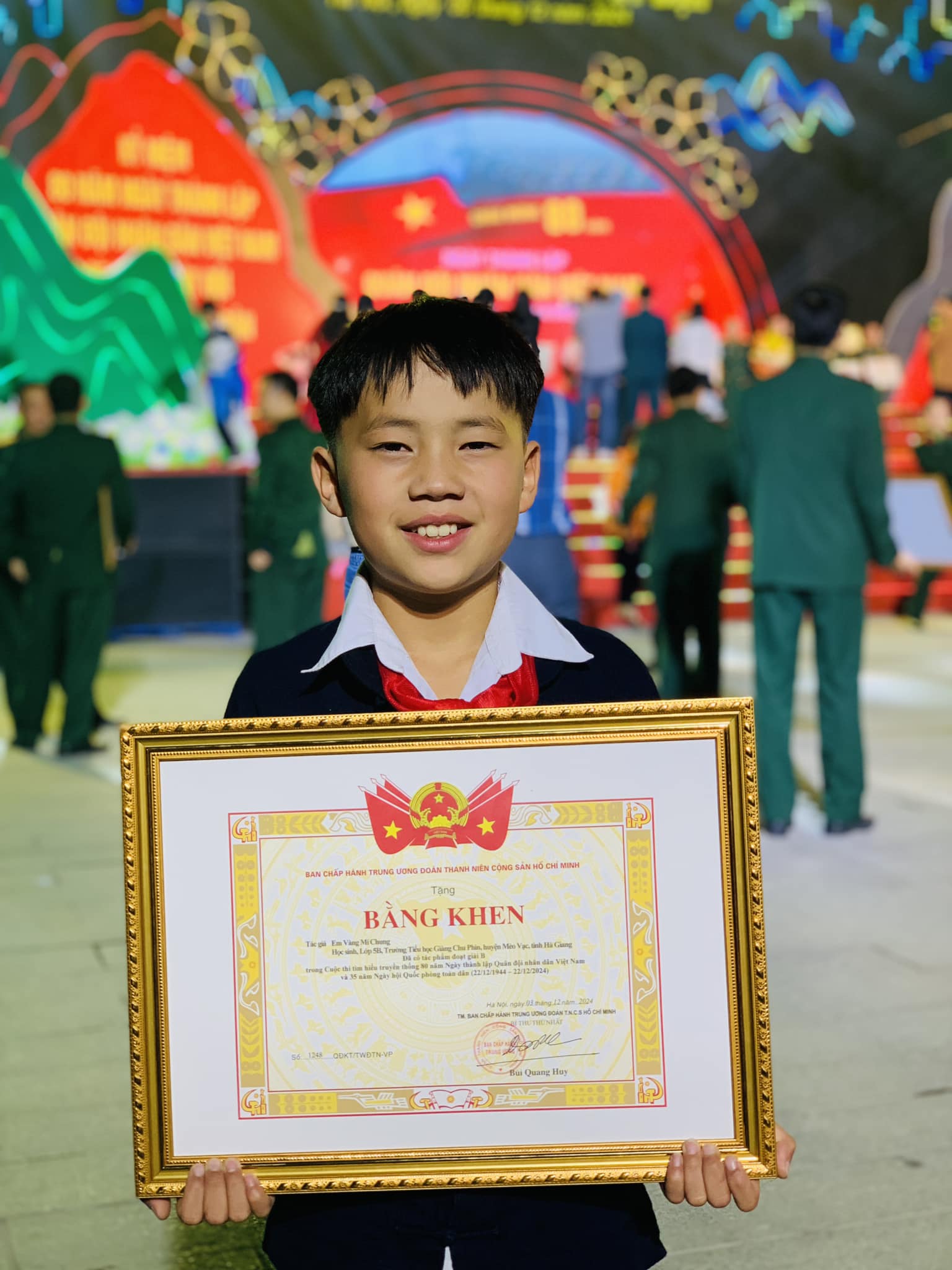 Học sinh Mèo Vạc đạt giải cao tại Cuộc thi Tìm hiểu truyền thống 80 năm Ngày thành lập Quân đội nhân dân Việt Nam