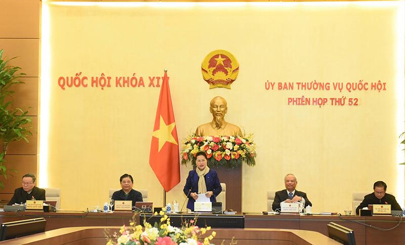 Khai mạc phiên họp thứ 52 của Ủy ban Thường vụ Quốc hội