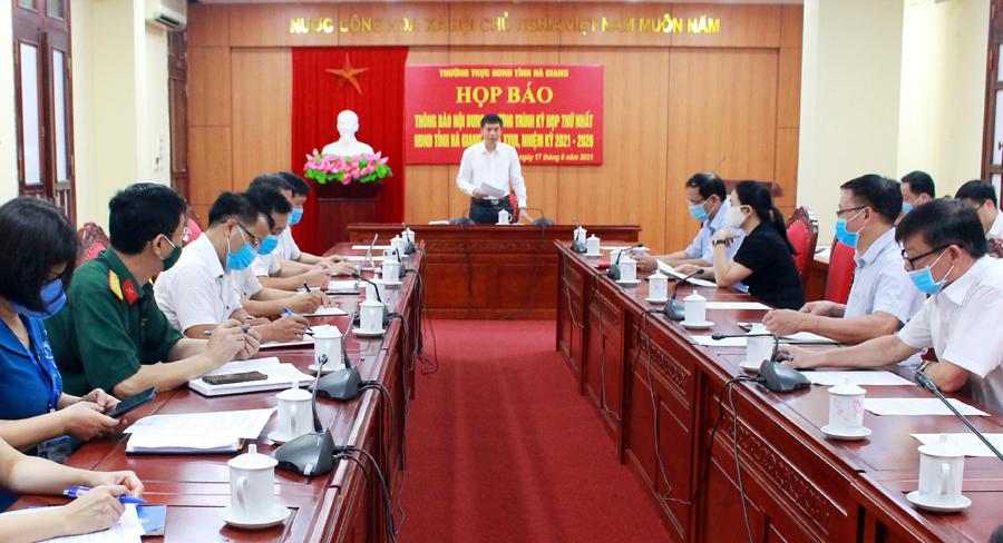 Họp thông báo Kỳ họp thứ nhất HĐND tỉnh khóa XVIII, nhiệm kỳ 2021 - 2026