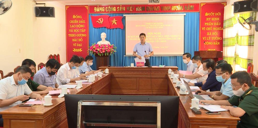 Đoàn công tác 198 của BTV tỉnh ủy làm việc tại huyện Yên Minh bằng hình thức trực tuyến