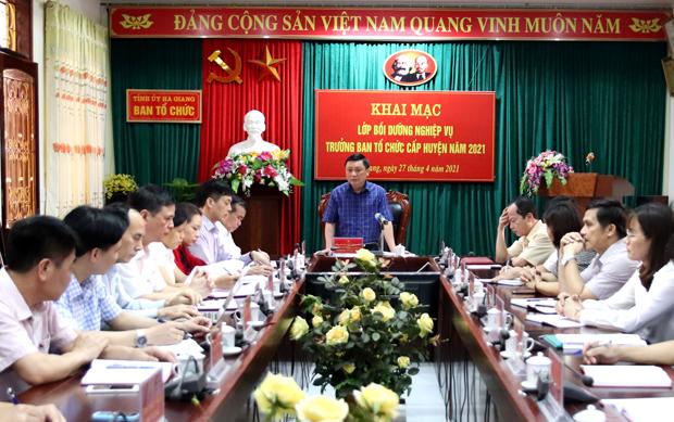Khai mạc lớp bồi dưỡng nghiệp vụ Tổ chức xây dựng Đảng cấp huyện